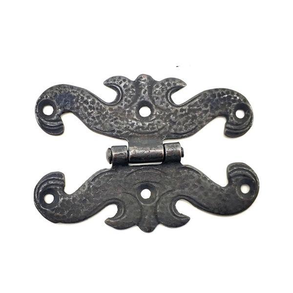 Antika Tarz Dekoratif Pirinç Kelebek Menteşe - 63x45 Mm, Oksit - Image 1