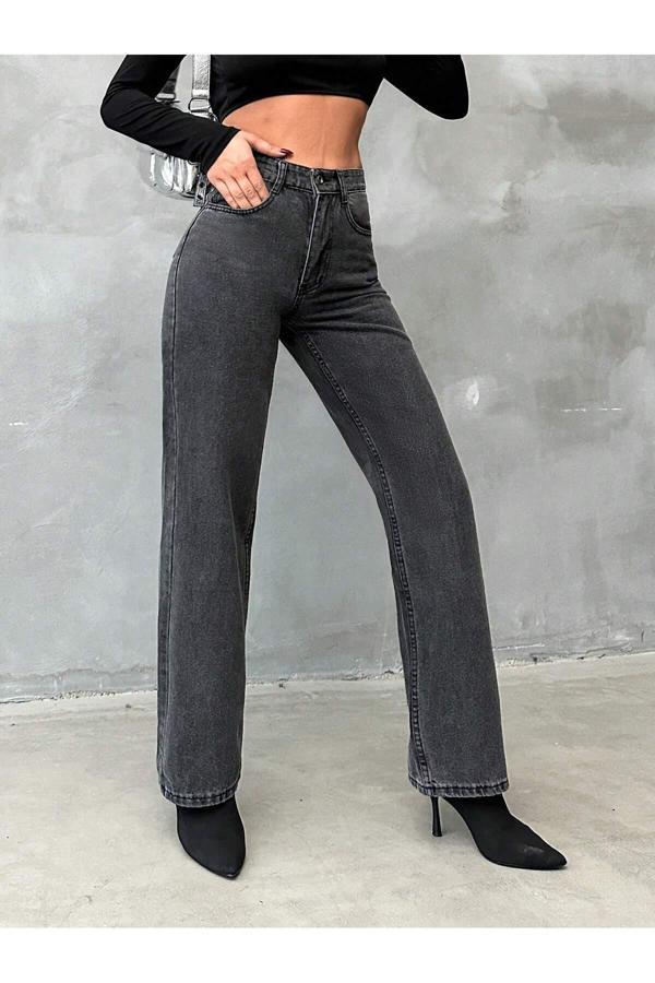 Noxter Kadın Yüksek Bel Straıght Füme Pantolon - Image 1