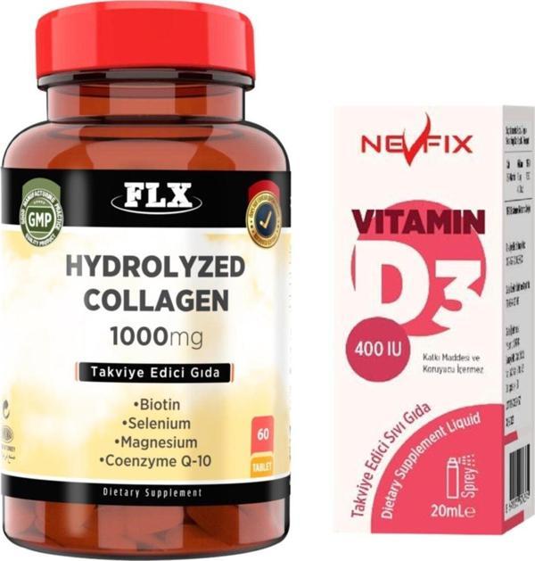 Nevfix Hidrolize Kolajen Koenzim Biotin Selenyum 60 Tablet D3 - Image 1