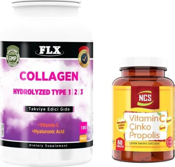 Ncs Flx Collagen Tip 1-2-3 180 Tablet Vitamin C Propolis 60 Tablet - Image 1