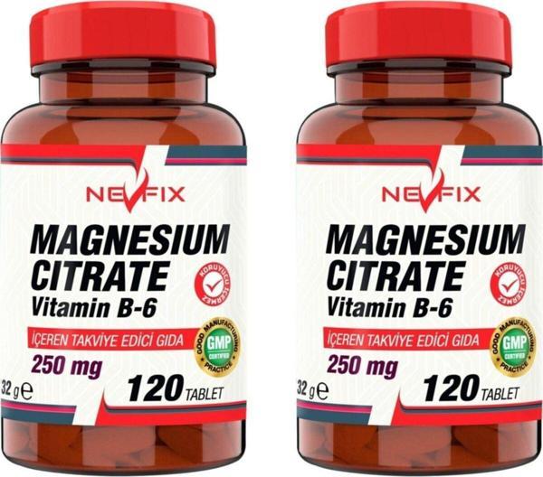 Nevfix Magnesıum Cıtrate Vitamin B-6 120 Tablet 2 Kutu - Image 1