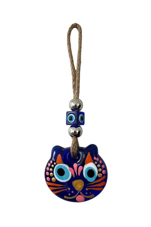 Nevce Store Kedi Figürlü Cam Nazar Boncuğu – El Yapımı - Hediyelik Süs - Dekoratif - Image 1