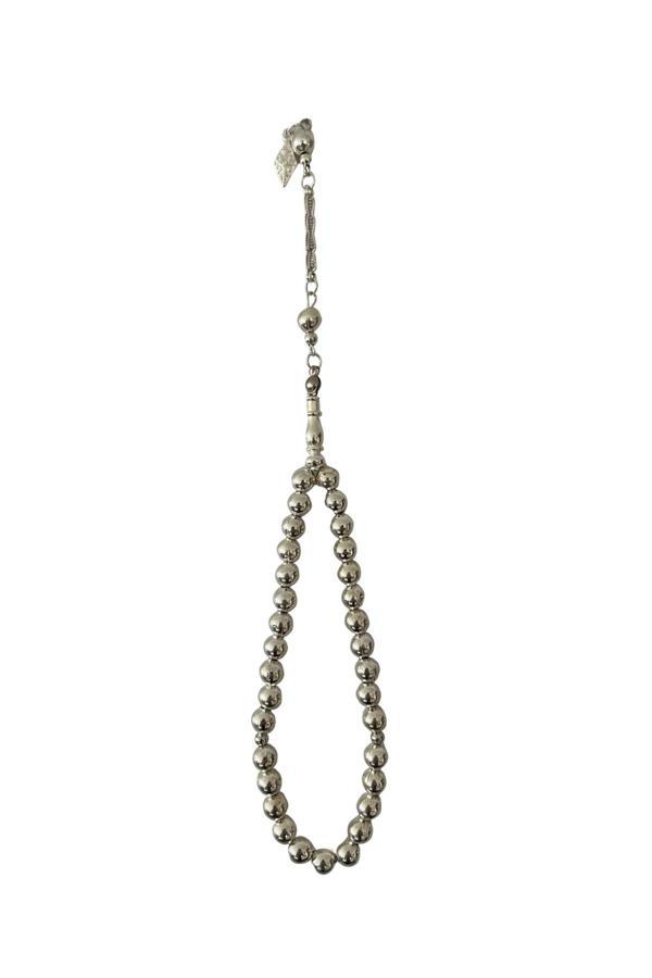 Nevce Store Gümüş Renk Metal Tesbih – Erkek Tesbih – Şık Ve Dayanıklı Model – Erkek Aksesuar - Image 1