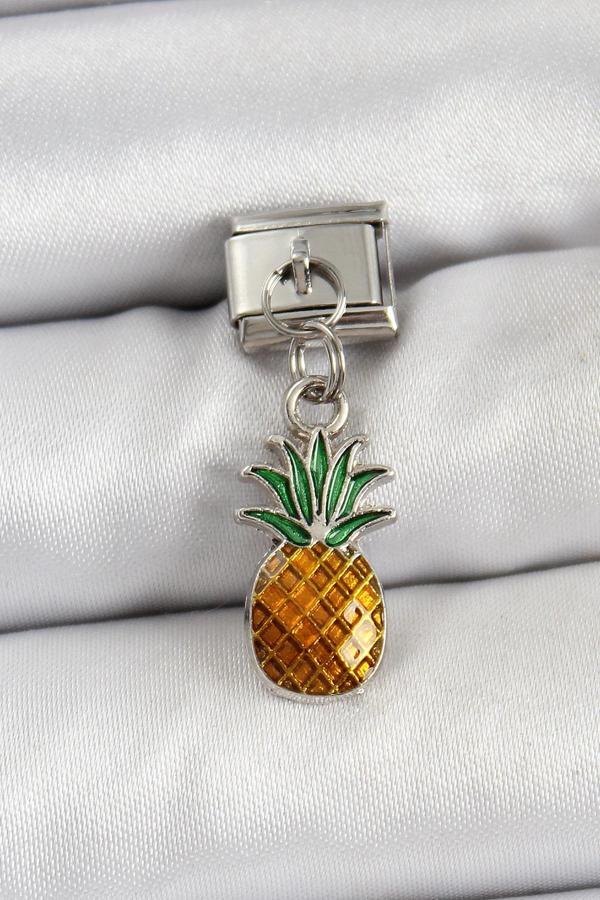 316L Çelik Sallantılı Ananas Model Gümüş Renk Nomination Charm - Image 1