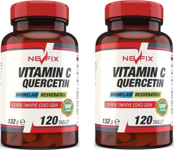 Nevfix Vitamin C Quercetin Bromelian 120 Tablet X 2 Kutu - Image 1