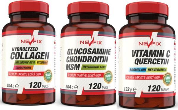 Nevfix Vitamin C Quercetın Ve Collagen Hyaluronic Acid 120 Ve Glucosamine Chondroıtın Msm - Image 1
