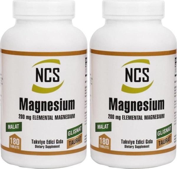 Ncs Magnesium (Magnezyum) Malat Glisinat Taurat 180 Tablet X 2 Kutu - Image 1
