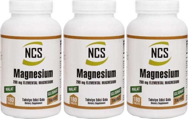 Ncs Magnesium (Magnezyum) Malat Glisinat Taurat 180 Tablet X 3 Kutu - Image 1