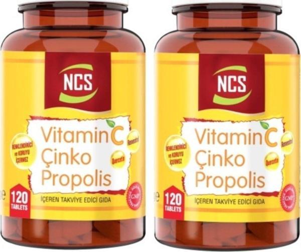 Ncs Vitamin C Çinko Propolis 120 Tablet X 2 Adet Vitamin D Quercetin Resveratrol - Image 1