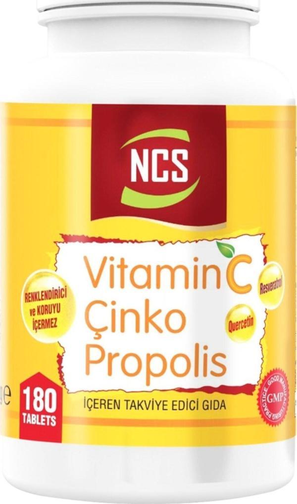 Ncs Vitamin C Çinko Propolis 180 Tablet Vitamin D Resveratrol Quercetin Bromelian - Image 1