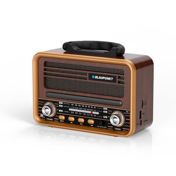 Blaupunkt R85 Nostaljik Bluetooth Radyo Type-C Şarjlı TWS Dual Bağlantı FM/AM/SW Kahverengi - Image 1