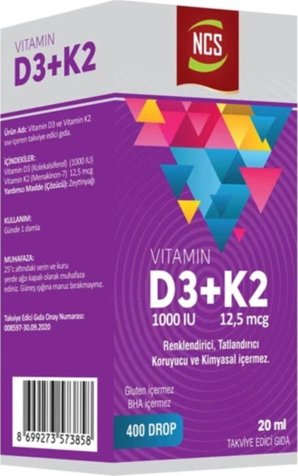 Ncs Vitamin D3 + K2 Damla 20 Ml D Vitamini K2 Vitamini - Image 1