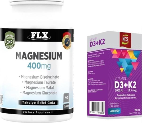 Ncs Vitamin D3 Vitamin K2 20 Ml Flx Glukonat Magnezyum Elementleri 90 Tablet - Image 1