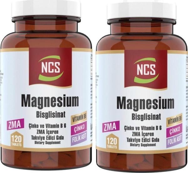 Ncs Zma 120 Tablet Çinko Folic Acid Vitamin B 6 Magnezyum Bisglisinat 2 Adet - Image 1