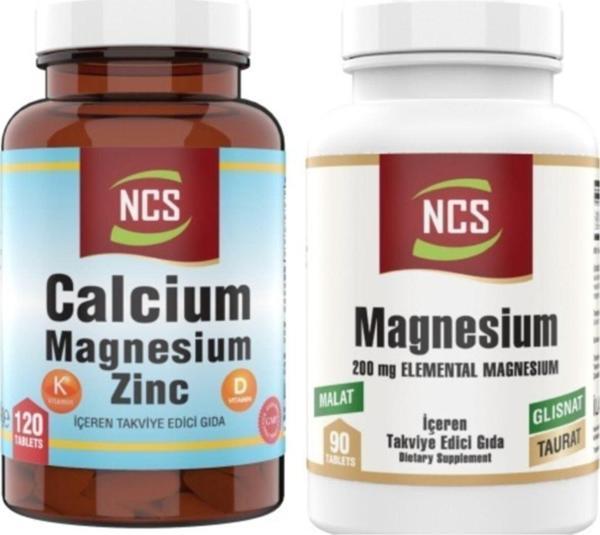 Ncs Magnezyum Elementel 90 Tablet Kalsiyum Magnezyum Çinko Vitamin D & K 120 Tablet - Image 1