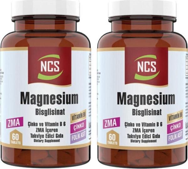 Ncs Zma 60 Tablet Çinko Folic Acid Vitamin B 6 Magnezyum Bisglisinat 2 Adet - Image 1