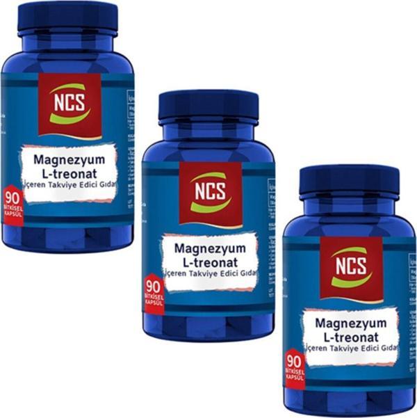 Ncs Magnezyum Magnesium L-Threonate Vejeteryan 3 X 90 Bitkisel Kapsül Magnezyum L-Treonat - Image 1