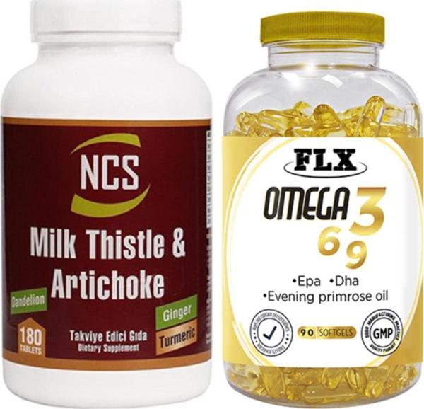 Ncs Milk Thistle 180 Tablet & Flx Omega 3-6-9 90 Tablet - Image 1