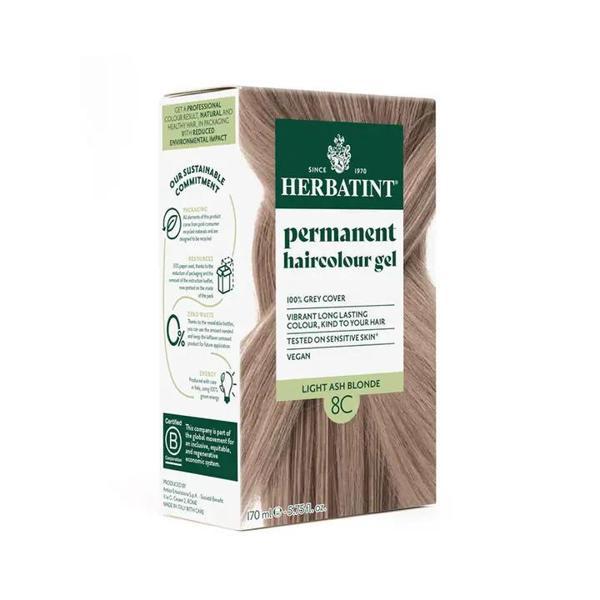 Herbatint Bitkisel Özlü Kalıcı Saç Boyası | Açık Küllü Kumral (Light Ash Blonde 8C) 170 ml - Image 1