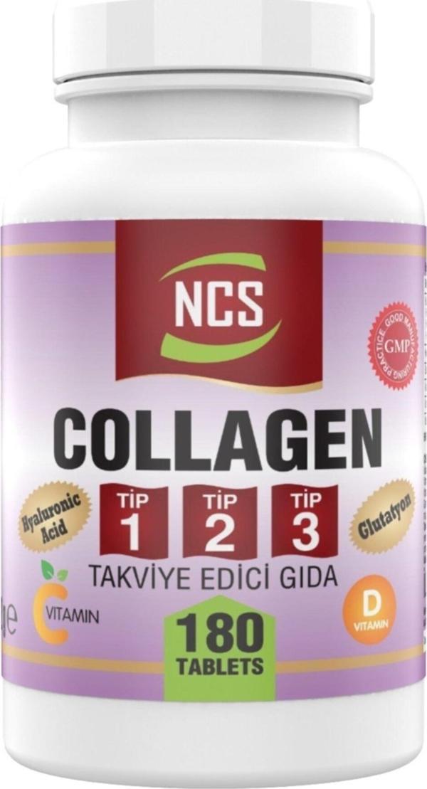 Ncs Multi Collagen 1000 Mg Kolajen Tip 1 2 3 Glutatyon 180 Tablet Vitamin C-D-E Hyaluronic Acid - Image 1