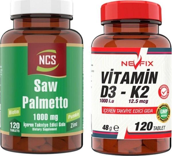 Ncs Saw Palmetto 120 Tablet & Nevfix Vitamin D3-K2 120 Tablet - Image 1