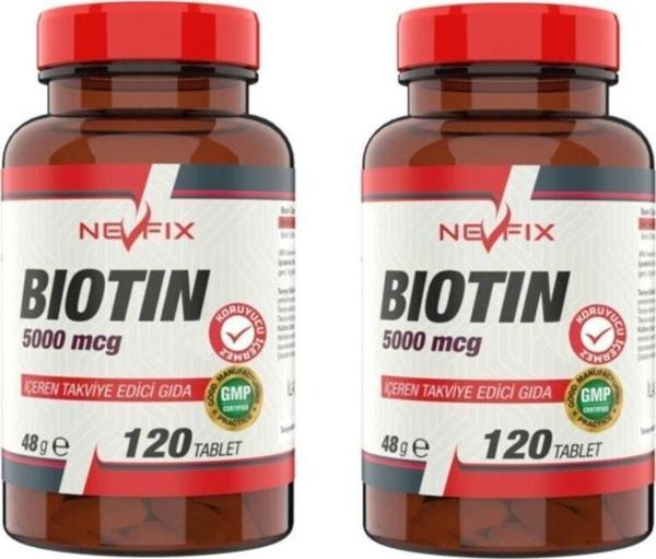 Nevfix Biotin 5000 Mcg 120 Tablet 2 Kutu - Image 1