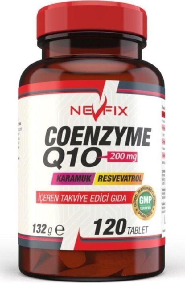 Nevfix Coenzyme Q10 200 Mg 120 Tablet Resveratrol Üzüm Zerdeçal Karamuk - Image 1