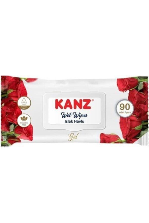 Tvet Kanz Islak Mendil Gül Kokulu 90 Yaprak T40345 - Image 1