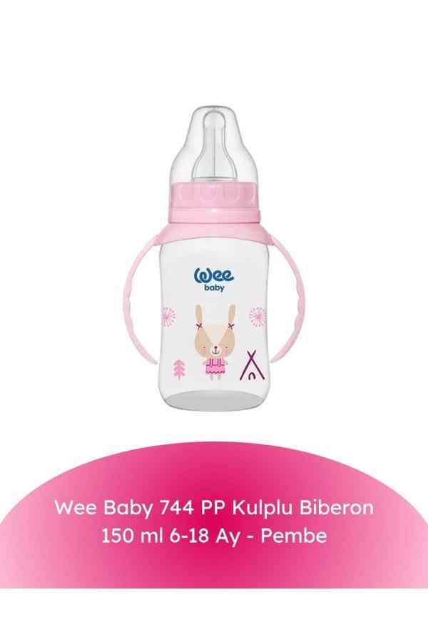 744 PP Kulplu Biberon 150 ml 6-18 Ay - Pembe - Image 1