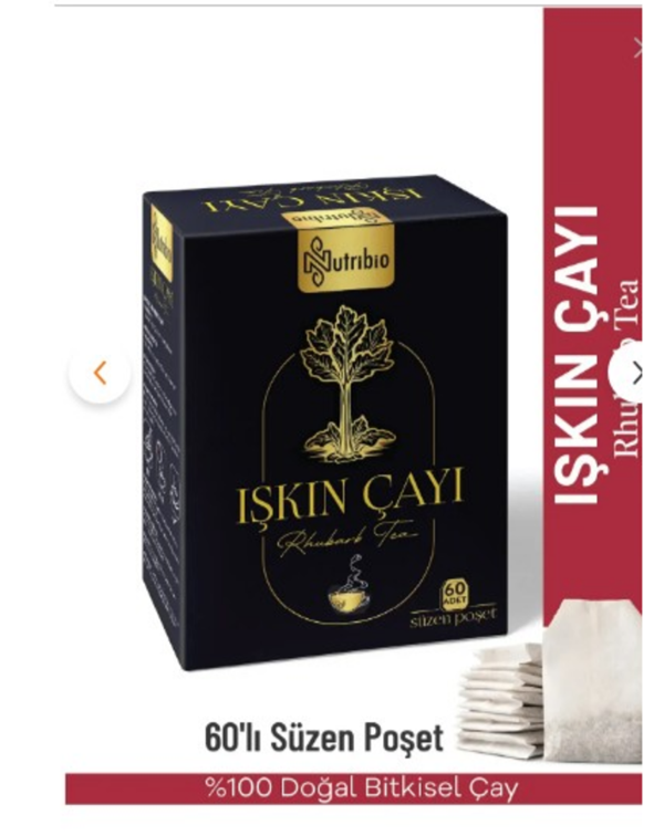 NutriBio Işkın Çayı %100 Doğal Bitkisel Çay- 60'lı Süzen Poşet - Image 1