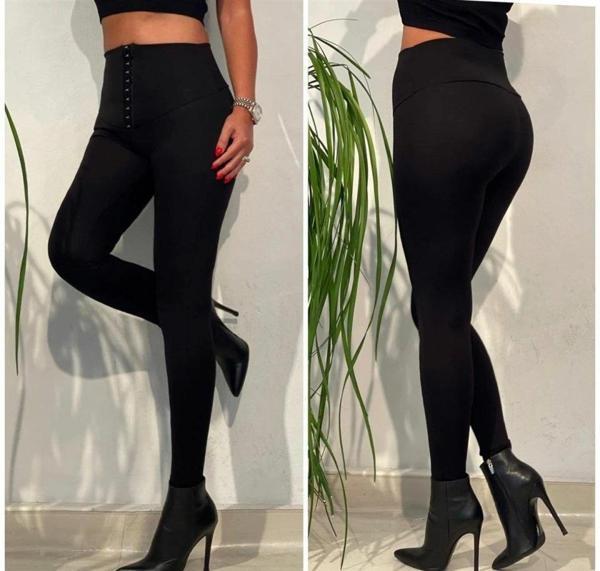 MDB Kadın Yüksek Bel Korse Ve Kopça Detay çelik Toparlayıcı Tayt - Image 1