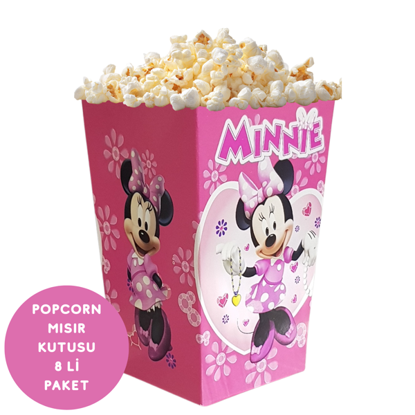Popcorn Mısır Kutusu Minnie Mouse Temalı 8 li Paket - Image 1