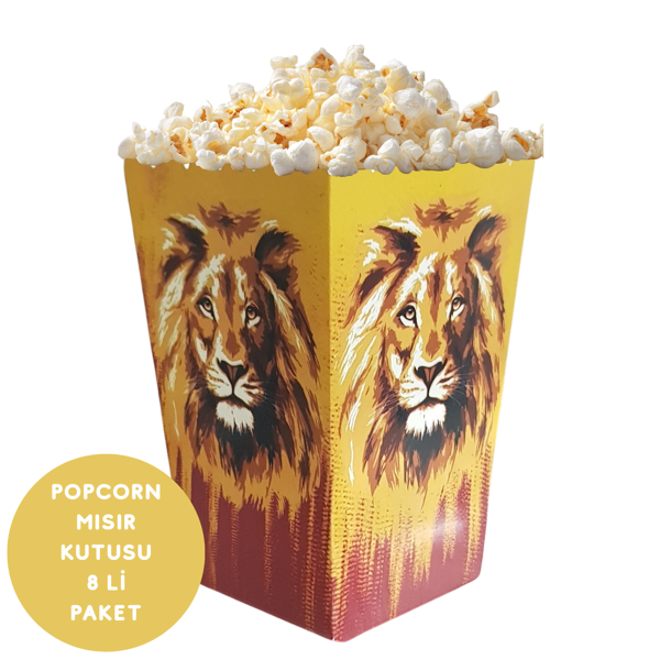 Sarı Kırmızı Taraftar Temalı Popcorn Mısır Kutusu 8 li Paket - Image 1