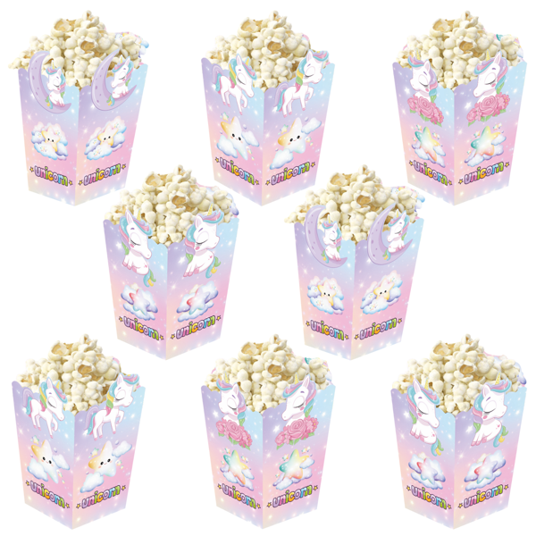 3D Unicorn Temalı Popcorn Mısır Kutusu 8 li Paket - Image 1