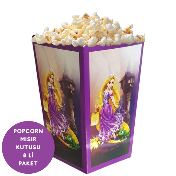 Rapunzel Temalı Popcorn Mısır Kutusu 8 li Paket - Image 1
