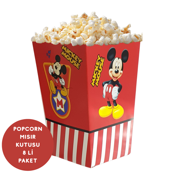 Mickey Temalı Popcorn Mısır Kutusu 8 li Paket - Image 1