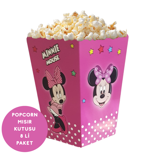Minnie Temalı Popcorn Mısır Kutusu 8 li Paket - Image 1
