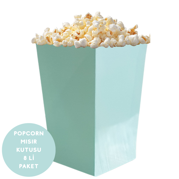 Turkuaz Renkli Popcorn Mısır Kutusu 8 li Paket - Image 1