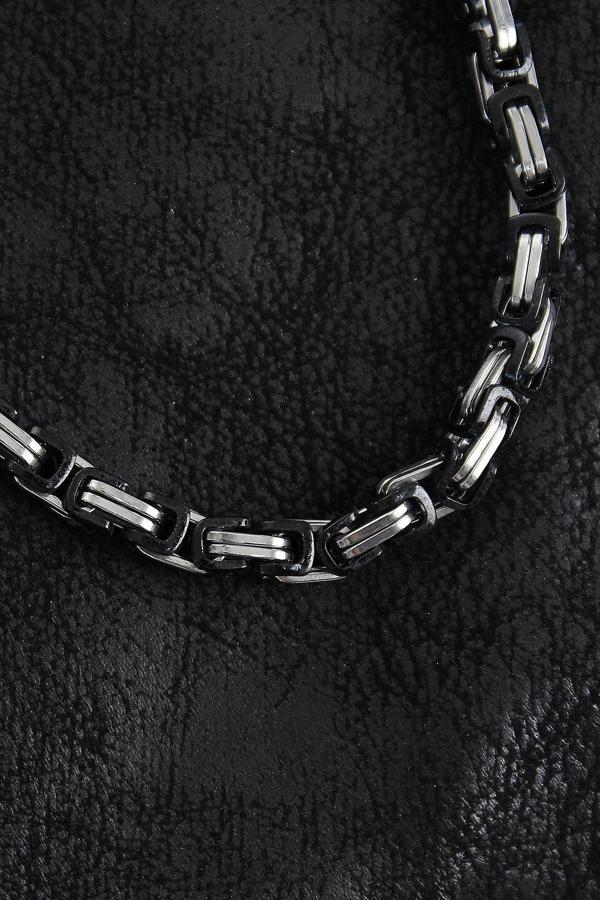 Bakımlı Erkek için Silver Çelik Zincir Kral Kolye - Image 1