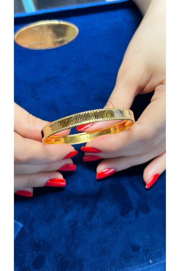 15 gr (GRAM) Aynalı Sazan Şarnel Yatırımlık Bilezik 22 Ayar Altın - Image 1