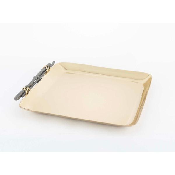 Mikasa Moor Gold Tel Sarma Kulplu Kare Tepsi 28x30cm - Image 1