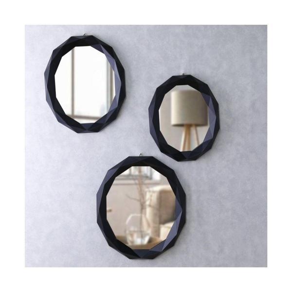 Selim Dekor Sortie 3'lü Ayna Siyah - Image 1