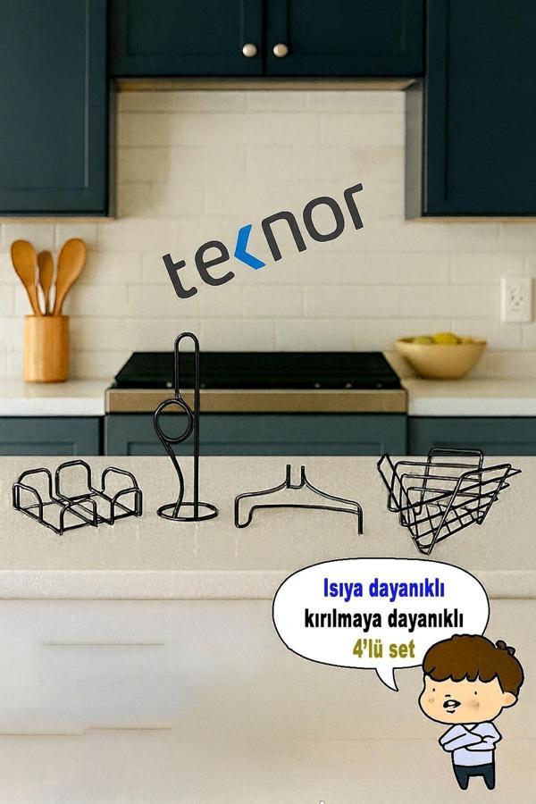 4'lü Servis Sunum Seti, Kağıt Havluluk, Kare Peçetelik, Üçgen Meyve Sepeti, Üçgen Nihale - Image 1