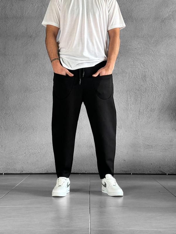 Ön Cep Detaylı Siyah Baget Pantolon COC1875 - Image 1