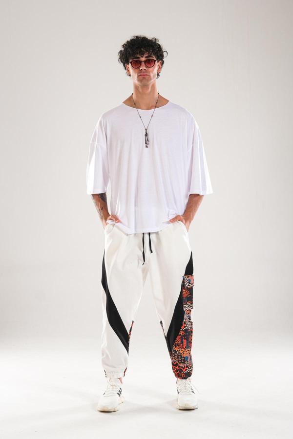 Etnik Desenli Gabardin Jogger Pantolon COC1293 - Image 1