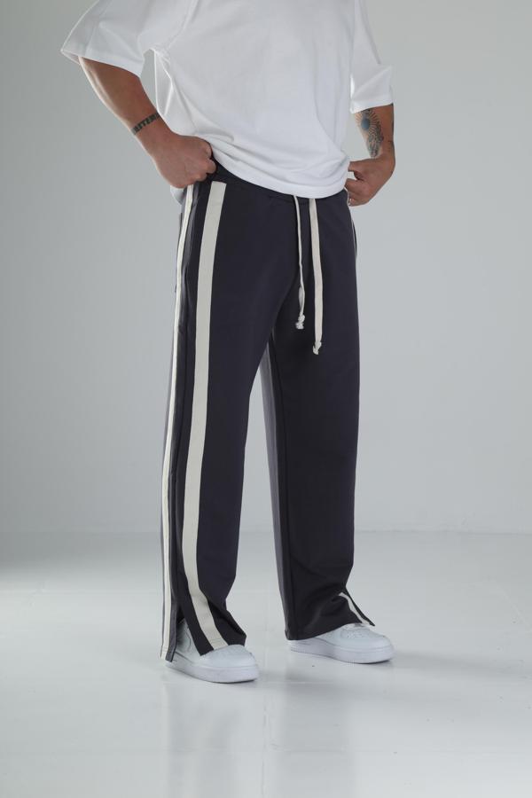 Şeritli Yırtmaç Detaylı Antrasit Eşofman COC1498 - Image 1