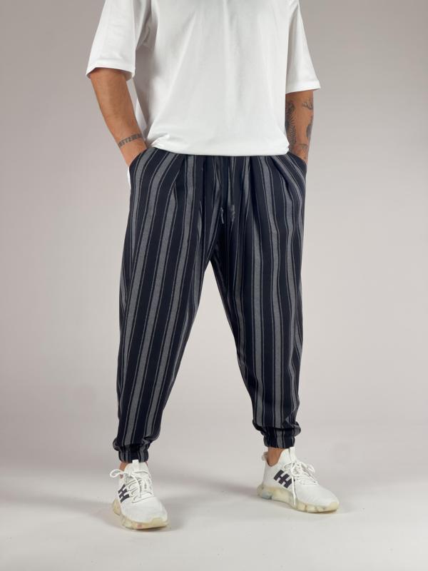 Kalın Çizgi Detaylı Pileli Yarım Şalvar COC1024 - Image 1