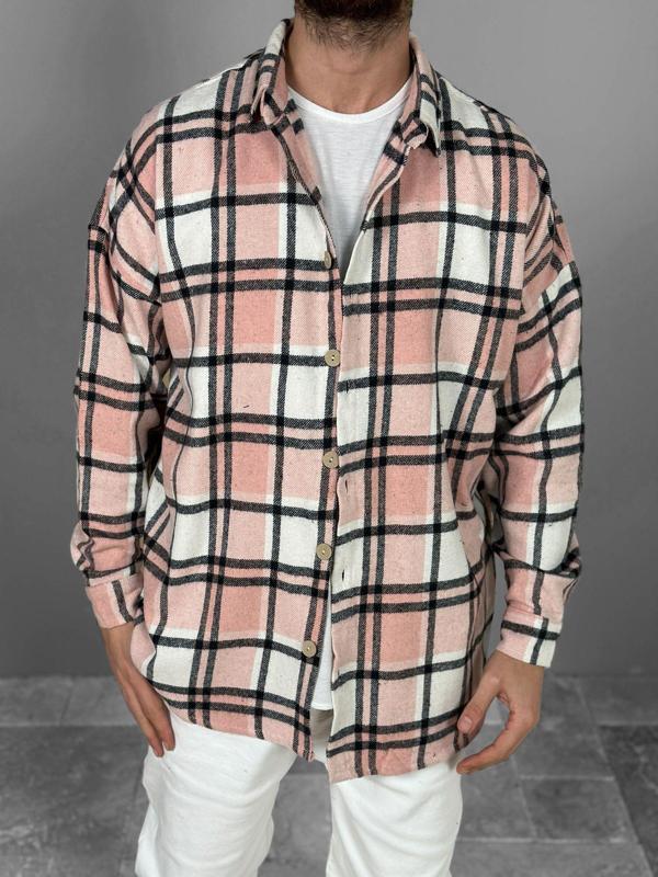 Pembe Siyah Çizgili Oduncu Gömlek COC2087 - Image 1