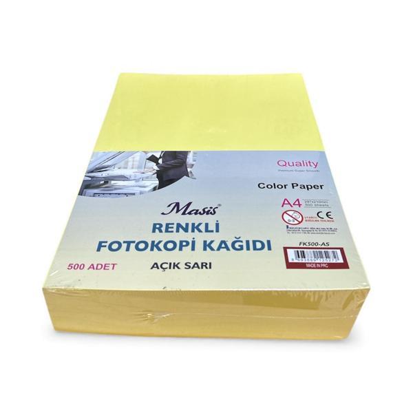 Masis A4 Renkli Fotokopi Kağıdı 500 lü Açık Sarı - Image 1
