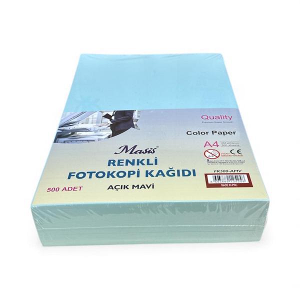 Masis A4 Renkli Fotokopi Kağıdı 500 lü Açık Mavi - Image 1